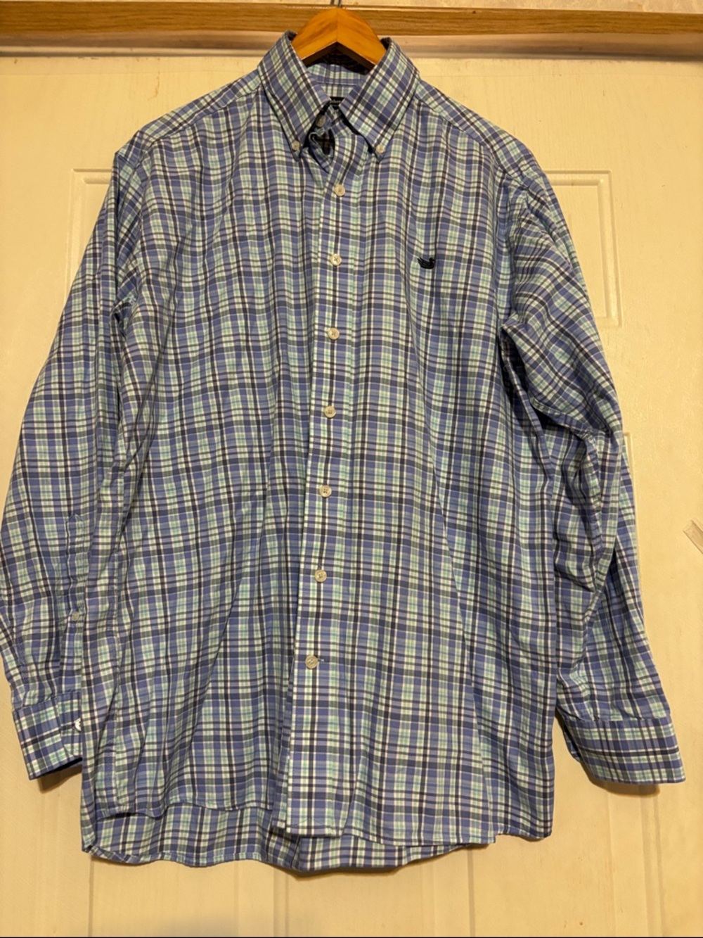 Southern Marsh Blue and Green Plaid Button-Down Shirt